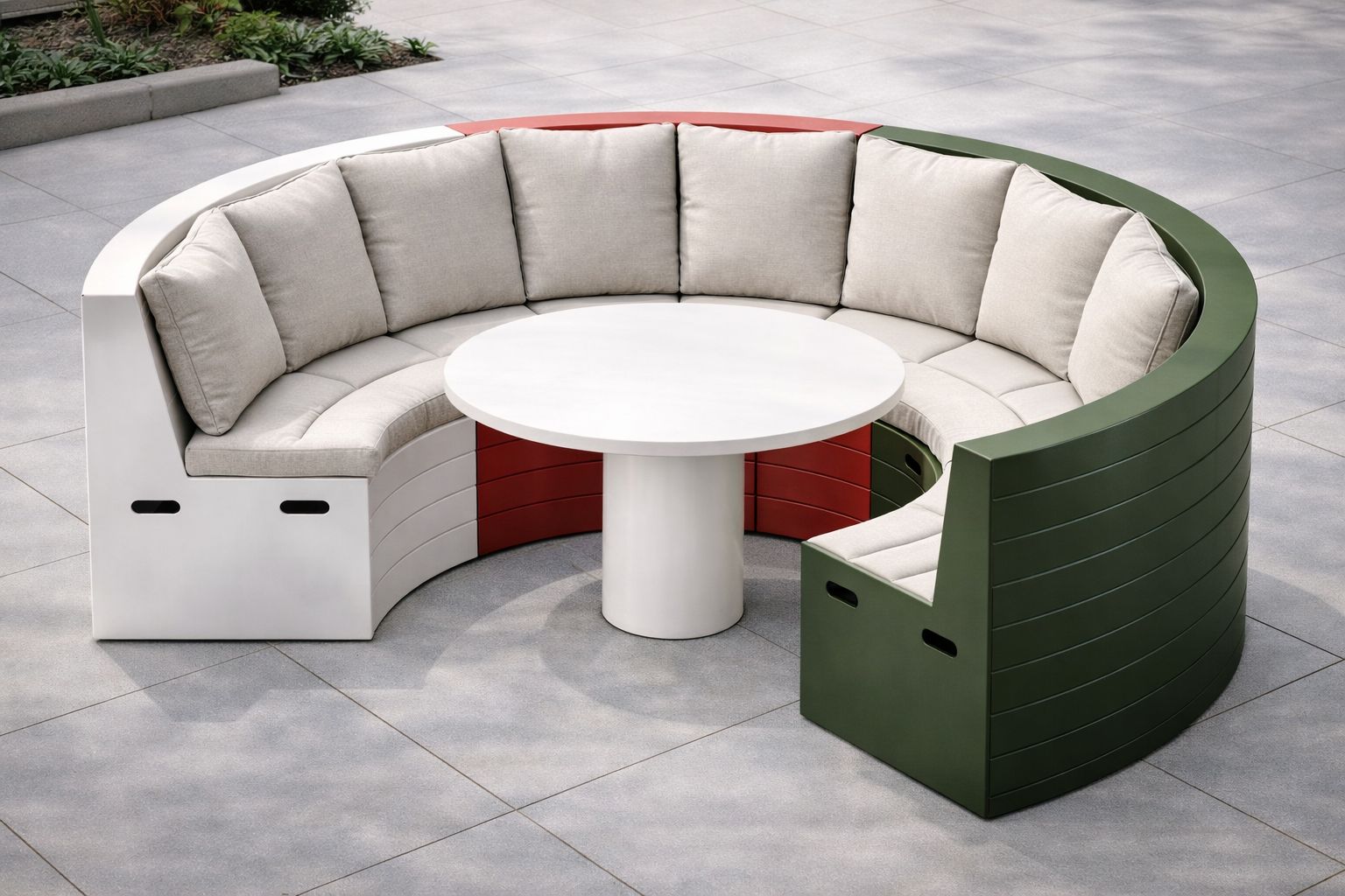 Ronde bank in meerdere kleuren